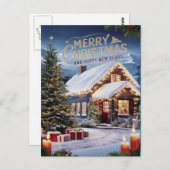 Festliche Wünsche im Snowy Wonderland Postkarte (Vorne/Hinten)