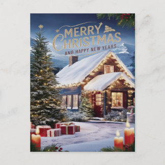 Festliche Wünsche im Snowy Wonderland Postkarte