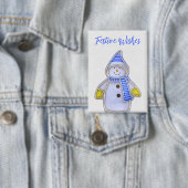 Festliche Wünsche. Schneemann-Design Button (Insitu)