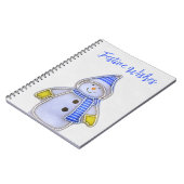 Festliche Wünsche. Schneemann-Design Notizblock (Linke Seite)