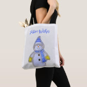 Festliche Wünsche. Schneemann-Design Tasche (Von Nahem)