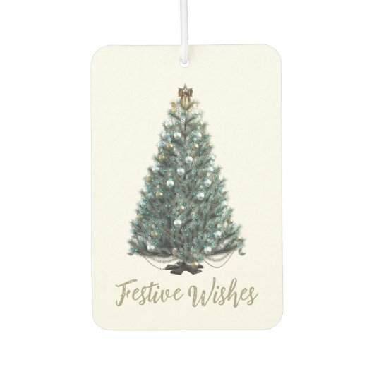 Festliche Wünsche. Weihnachtsbaum-Design Autolufterfrischer (Vorderseite)