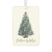 Festliche Wünsche. Weihnachtsbaum-Design Autolufterfrischer (Rückseite)
