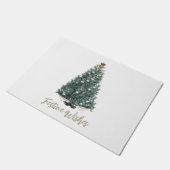 Festliche Wünsche. Weihnachtsbaum-Design Fußmatte (Schrägansicht)