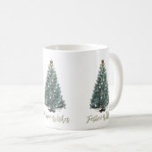 Festliche Wünsche. Weihnachtsbaum-Design Kaffeetasse (VorderseiteRechts)