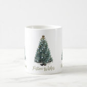 Festliche Wünsche. Weihnachtsbaum-Design Kaffeetasse (Mittel)
