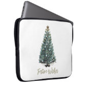 Festliche Wünsche. Weihnachtsbaum-Design Laptopschutzhülle (Vorne Rechts)