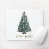 Festliche Wünsche. Weihnachtsbaum-Design Mousepad (Mit Mouse)