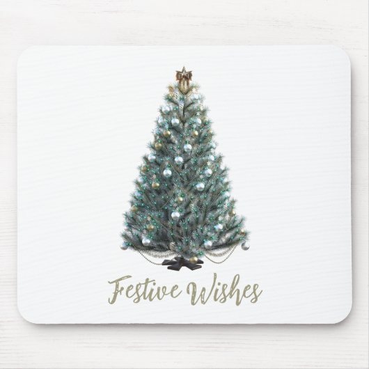 Festliche Wünsche. Weihnachtsbaum-Design Mousepad (Vorne)