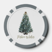 Festliche Wünsche. Weihnachtsbaum-Design Pokerchips (Rückseite)