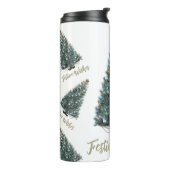 Festliche Wünsche. Weihnachtsbaum-Design Thermosbecher (Nach links gedreht)