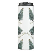 Festliche Wünsche. Weihnachtsbaum-Design Thermosbecher (Rückseite)