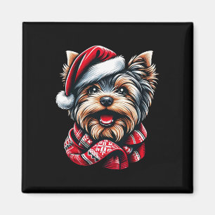 Festliche Yorkshire Terrier in Santa Gear Magnet