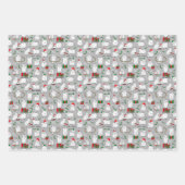 Festliche Ziegen zu Weihnachten Geschenkpapier Set (Vorderseite)