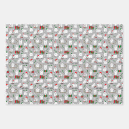 Festliche Ziegen zu Weihnachten Geschenkpapier Set