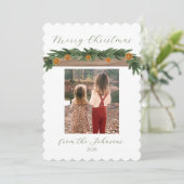 Festliche Zitrusgirlande - Weihnachtskarte, Script Feiertagskarte (Stehend Vorderseite)