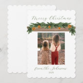 Festliche Zitrusgirlande - Weihnachtskarte, Script Feiertagskarte (Vorne/Hinten)