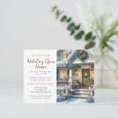 Festliche Zuhause Holiday Open House Foto Einladun Postkarte (Stehend Vorderseite)