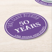 Festlicher 50. Wiedersehen-Untersetzer der 50. Kla Runder Pappuntersetzer (Angewinkelt)