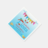 Festlicher Abschluss Fiesta Personalisiert Blue Om Serviette (Ecke)