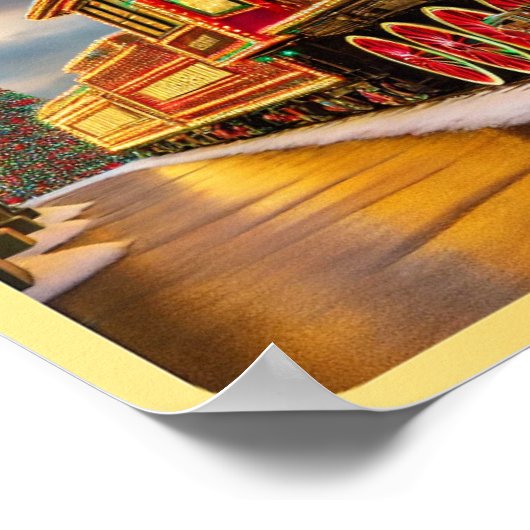 Festlicher amerikanischer Weihnachtszug Poster (Ecke)