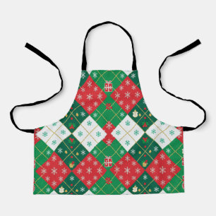 Festlicher Argyle-Weihnachts-Schürze Schürze