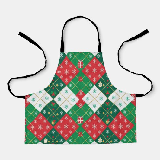Festlicher Argyle-Weihnachts-Schürze Schürze (Vorderseite)