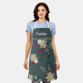 Festlicher Bauernhof Florals Personalisierte Weihn Schürze (Getragen)
