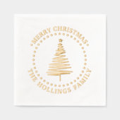 Festlicher Baum #2 Frohe Weihnachtsgrüße Name Servietten Mit Folie (Vorderseite)