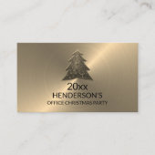 Festlicher Baum - Gold - Weihnachts-Party Begleitkarte (Vorderseite)