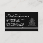 Festlicher Baum - Silber - Weihnachts-Party Begleitkarte (Rückseite)