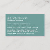 Festlicher Baum und Hintergrund, Verkauf von Weihn Visitenkarte (Rückseite)