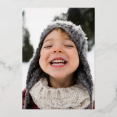 Festlicher Berry Kreath mit Circle Foto Weihnachte Folieneinladung (Rückseite)