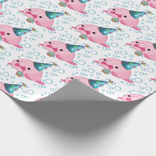 Festlicher Blobfish Geburtstag Geschenkpapier (Ecke)