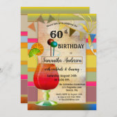 Festlicher Bohemischer Cocktail zum Geburtstag Ein Einladung (Vorne/Hinten)