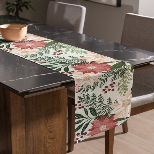festlicher botanischer Weihnachtsurlaub Kurzer Tischläufer