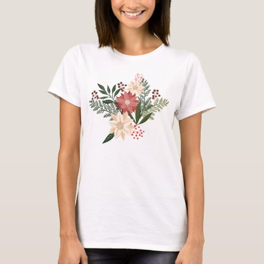 festlicher botanischer Weihnachtsurlaub T-Shirt (Vorderseite)