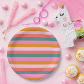 Festlicher Bright Streifen Pappteller (Party)