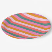 Festlicher Bright Streifen Pappteller (Schrägansicht)