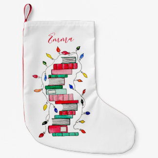 Festlicher Buch-Stapel - personalisiert Kleiner Weihnachtsstrumpf