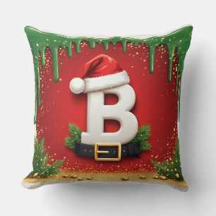 Festlicher Buchstabe B mit Weihnachtszauber 🎅 Kissen