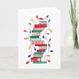 Festlicher Buchstapel Feiertagskarte