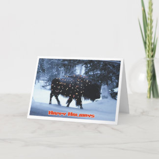 Festlicher Büffel Feiertagskarte