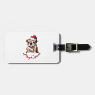 Festlicher Bulldog Frohe Weihnachten Klassischer T Gepäckanhänger