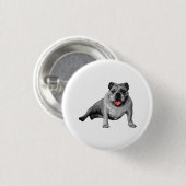 Festlicher Bulldoggen-Button-Pin Button (Vorne & Hinten)