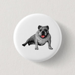Festlicher Bulldoggen-Button-Pin Button