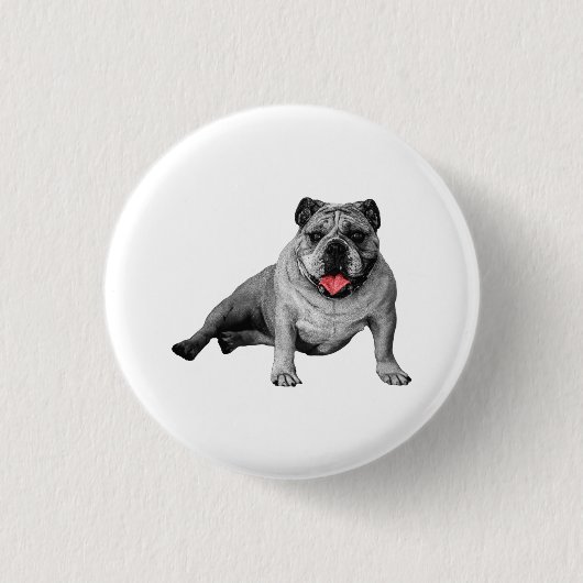 Festlicher Bulldoggen-Button-Pin Button (Vorderseite)