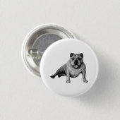 Festlicher Bulldoggen-Button-Pin Button (Vorne & Hinten)