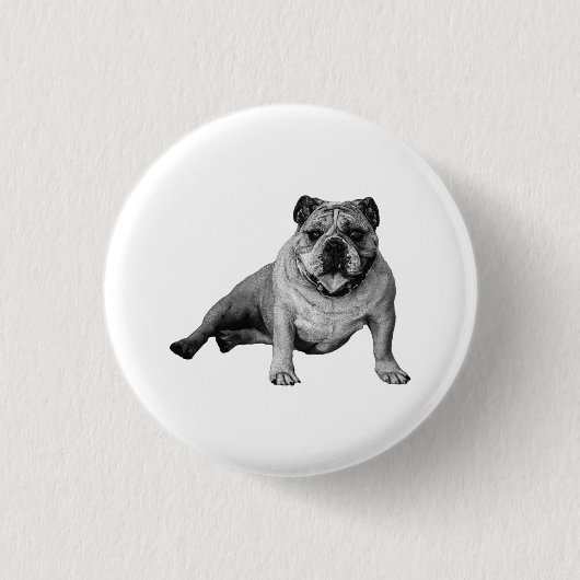 Festlicher Bulldoggen-Button-Pin Button (Vorderseite)