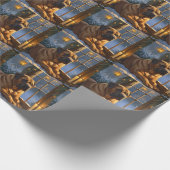 Festlicher Bullmastiff mit Weihnachtsbeleuchtung U Geschenkpapier (Ecke)